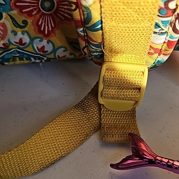 Vera Bradley Retired Provencal Yellow Floral Pattern Backpack VGUC - Picture 3 of 16